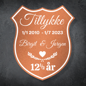 Kobberbryllup Skjold/2 