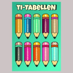 Regnetabel med blyanter gr�n