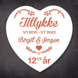 Kobberbryllup Hjerte/2 