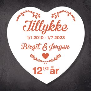 Kobberbryllup Hjerte/2 