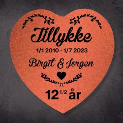 Kobberbryllup Hjerte/2 
