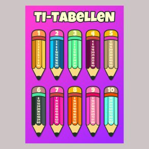 Regnetabel med blyanter Lilla